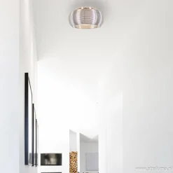 Plafondlamp-plafonnière glas en chroom><noscript><img width=