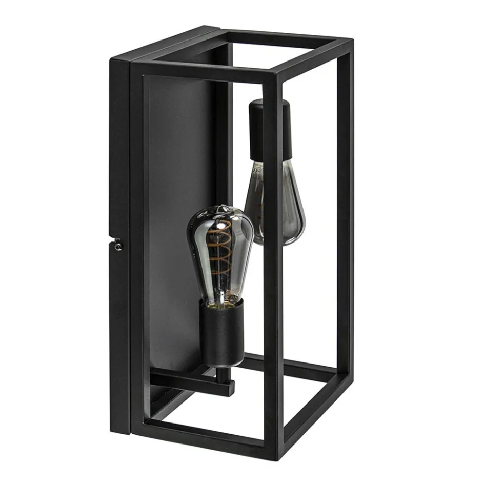 Plafondlamp/wandlamp zwart open frame>Straluma Hot