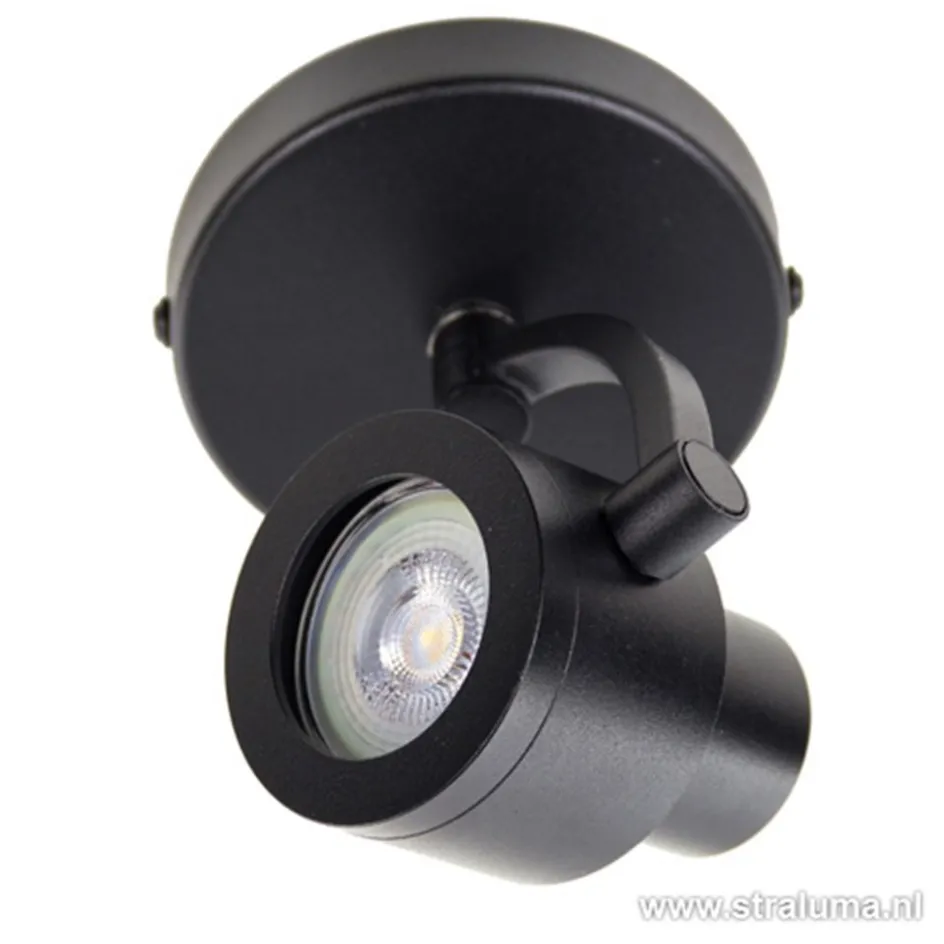 Plafondspot Alto 1l zwart gu10>Straluma Outlet