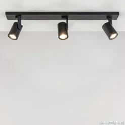 Plafondspot balk 3-lichts zwart ex.gu10>Straluma Outlet