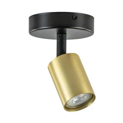 Plafondspot Bounce enkel rond zwart/goud>Straluma Online