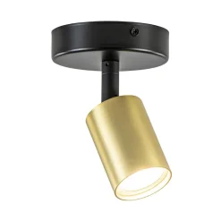 Plafondspot Bounce enkel rond zwart/goud>Straluma Online