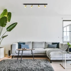 Plafondspot Bounce 4l 100cm zwart/matgoud></noscript>Straluma Sale