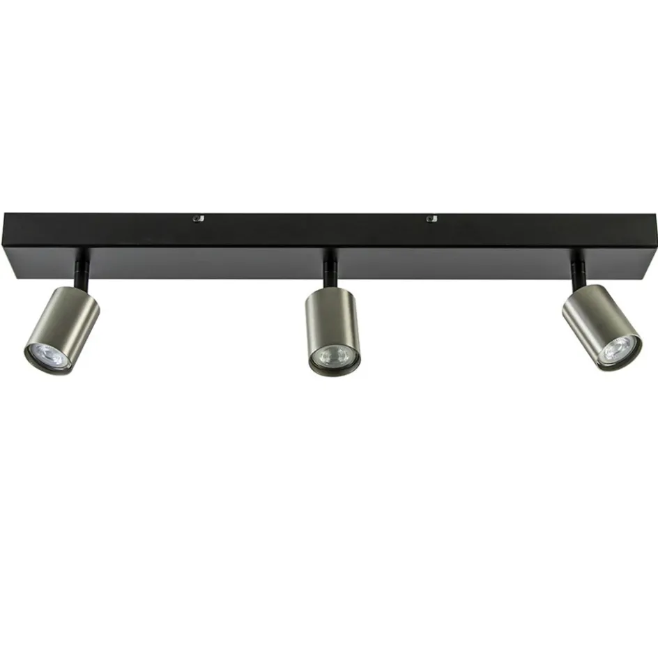 Plafondspot Bounce 3L 70cm zwart/rvs>Straluma Online