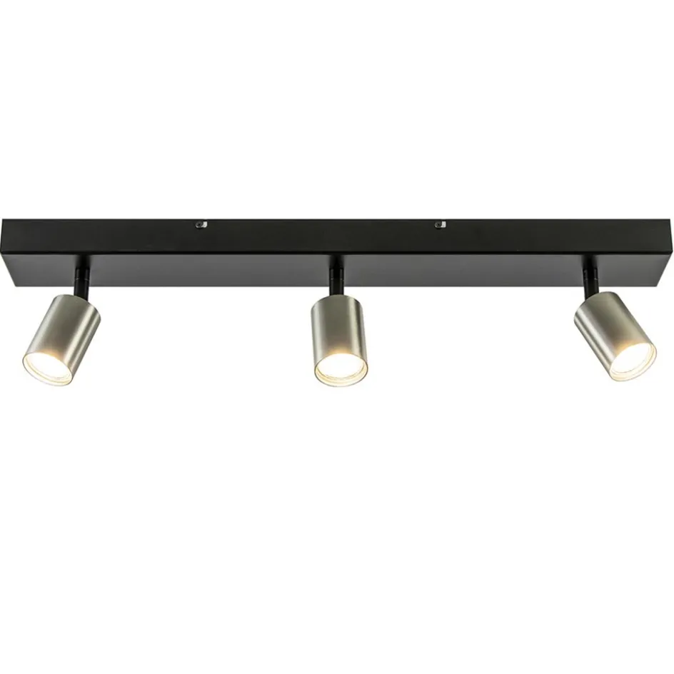 Plafondspot Bounce 3L 70cm zwart/rvs>Straluma Online