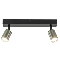 Plafondspot Bounce 2L zwart/rvs>Straluma Hot