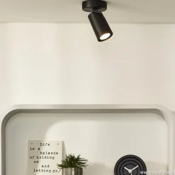 Plafondspot enkel zwart incusief GU10 dim to warm></noscript>Straluma Discount