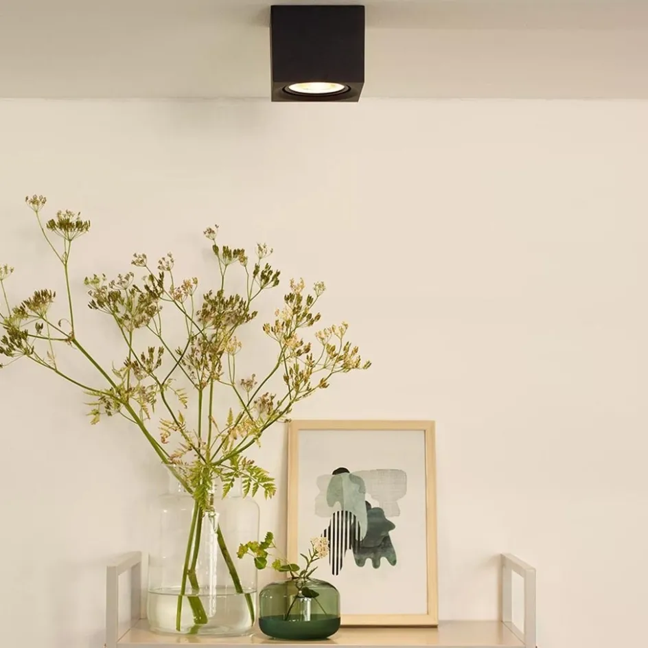 Plafondspot kubus zwart gu10-111 dtw>Straluma Best