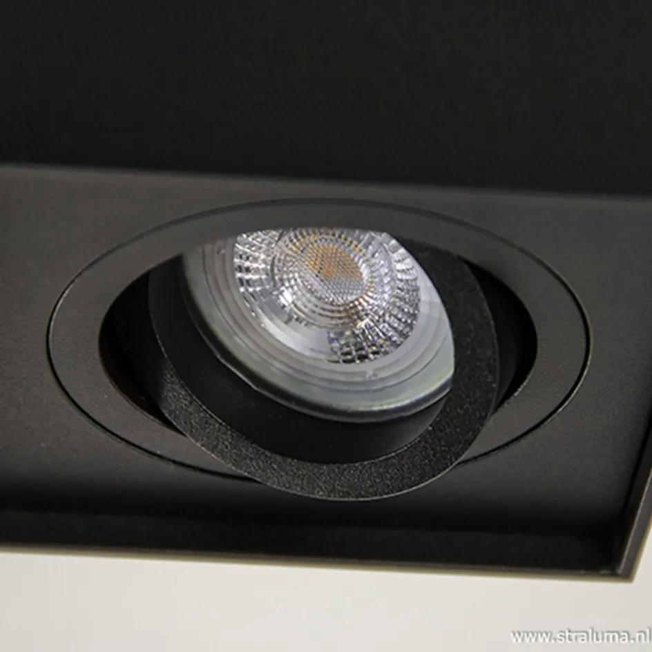 Plafondspot kubus zwart kantelbaar gu10>Straluma Best