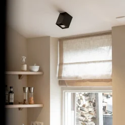 Plafondspot kubus zwart kantelbaar gu10><noscript><img width=