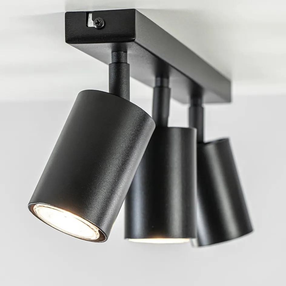 Plafondspot 3l balk zwart gu10>Straluma