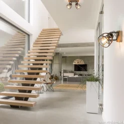 Plafondspot 2-L korf zwart/hout industr.></noscript>Straluma Clearance