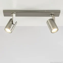 Plafondspot 2-licht op balk nikkel gu10>Straluma