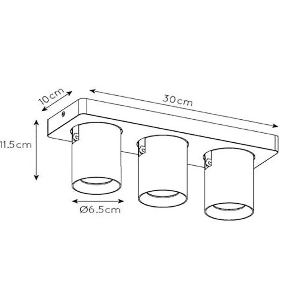Plafondspot 3-lichts balk gunmetal gu10>Straluma