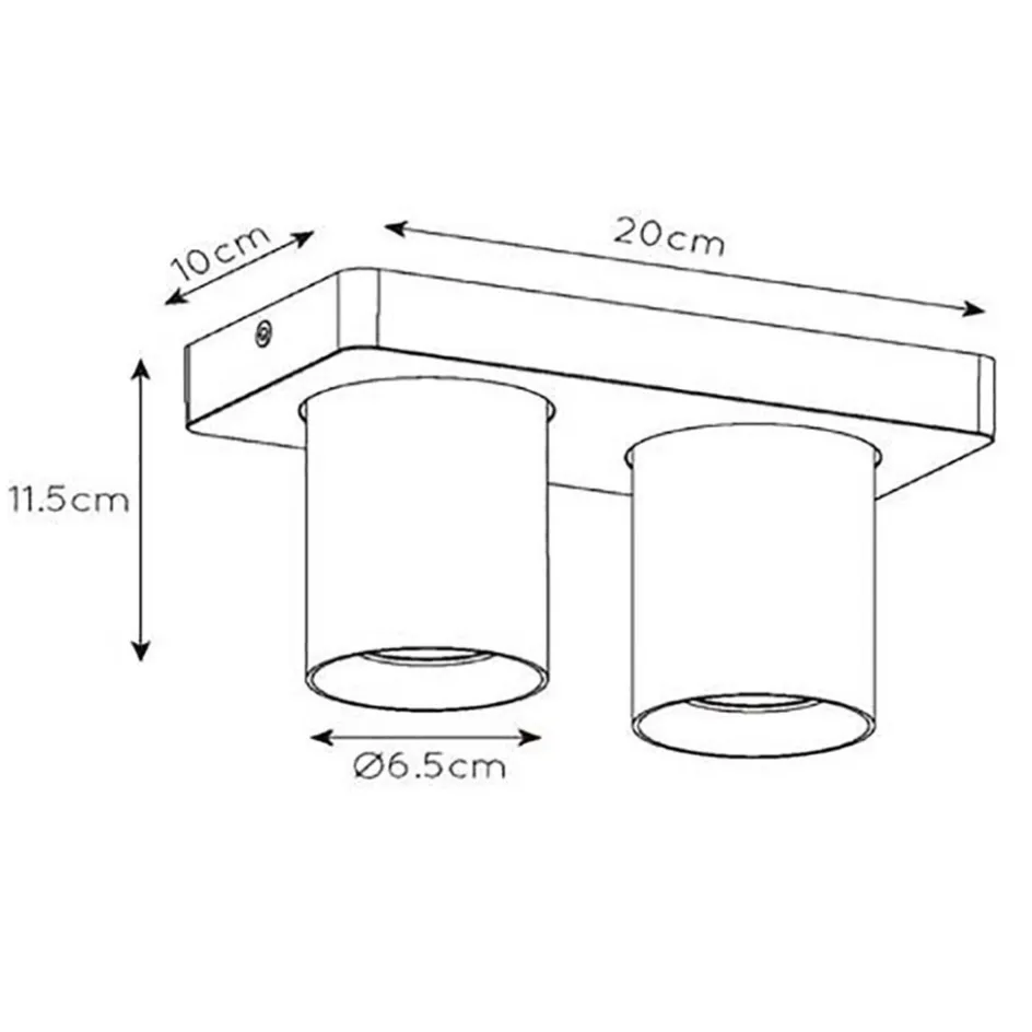Plafondspot 2-lichts gunmetal incl. gu10>Straluma
