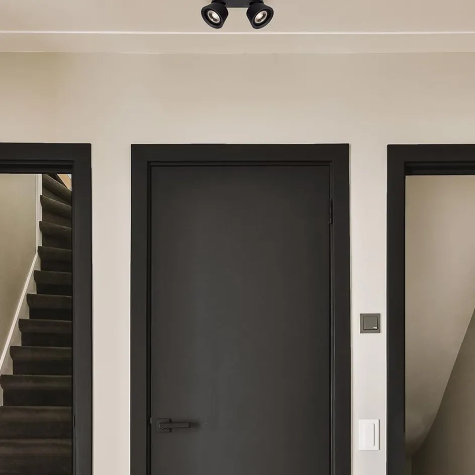 Plafondspot 2-lichts mat zwart exclusief GU10-ES111>Straluma Sale