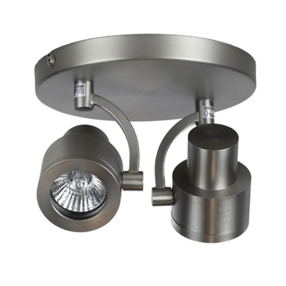 Plafondspot 2-lichts rond nikkel gu10>Straluma Discount