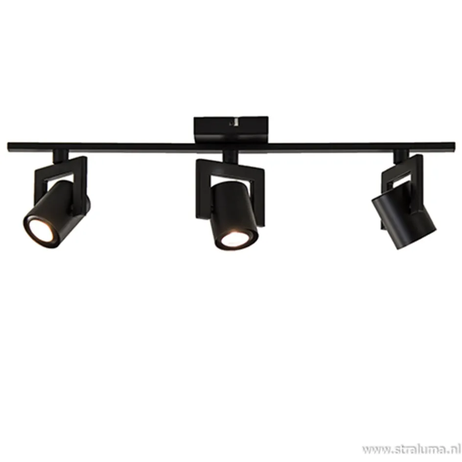Plafondspot 3-lichts zwart incl.gu10>Straluma Outlet