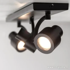 Plafondspot mat zwart balk 3-lichts gu10></noscript>Straluma Sale