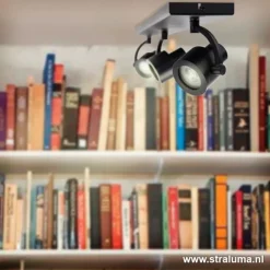 Plafondspot mat zwart balk 3-lichts gu10></noscript>Straluma Sale