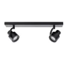 Plafondspot mat zwart balk 2-lichts gu10>Straluma New