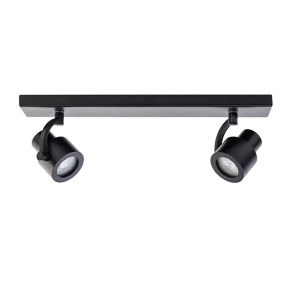 Plafondspot mat zwart balk 2-lichts gu10>Straluma New