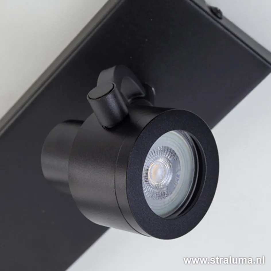 Plafondspot mat zwart balk 2-lichts gu10>Straluma New