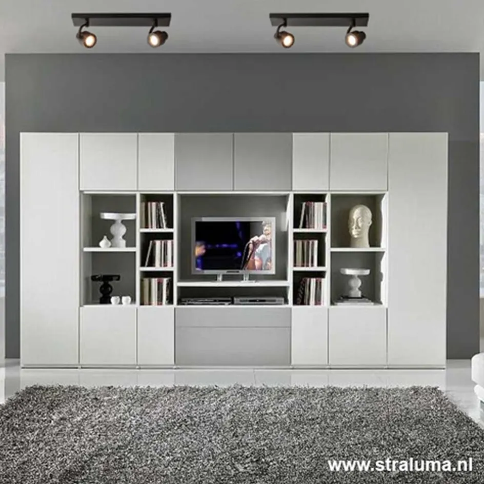 Plafondspot mat zwart balk 2-lichts gu10>Straluma New