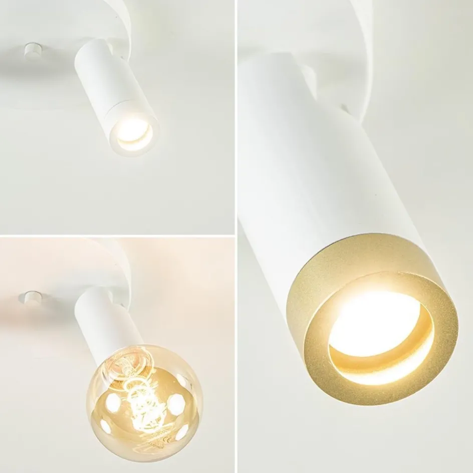 Plafondspot Miller 2l wit/goud pucc>Straluma Clearance