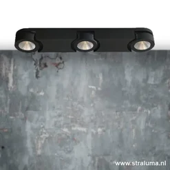 Plafondspot Montreal 3L balk zwart 3000k><noscript><img width=