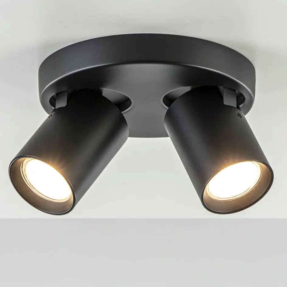 Plafondspot Oliver 2L rond zwart gu10>Straluma