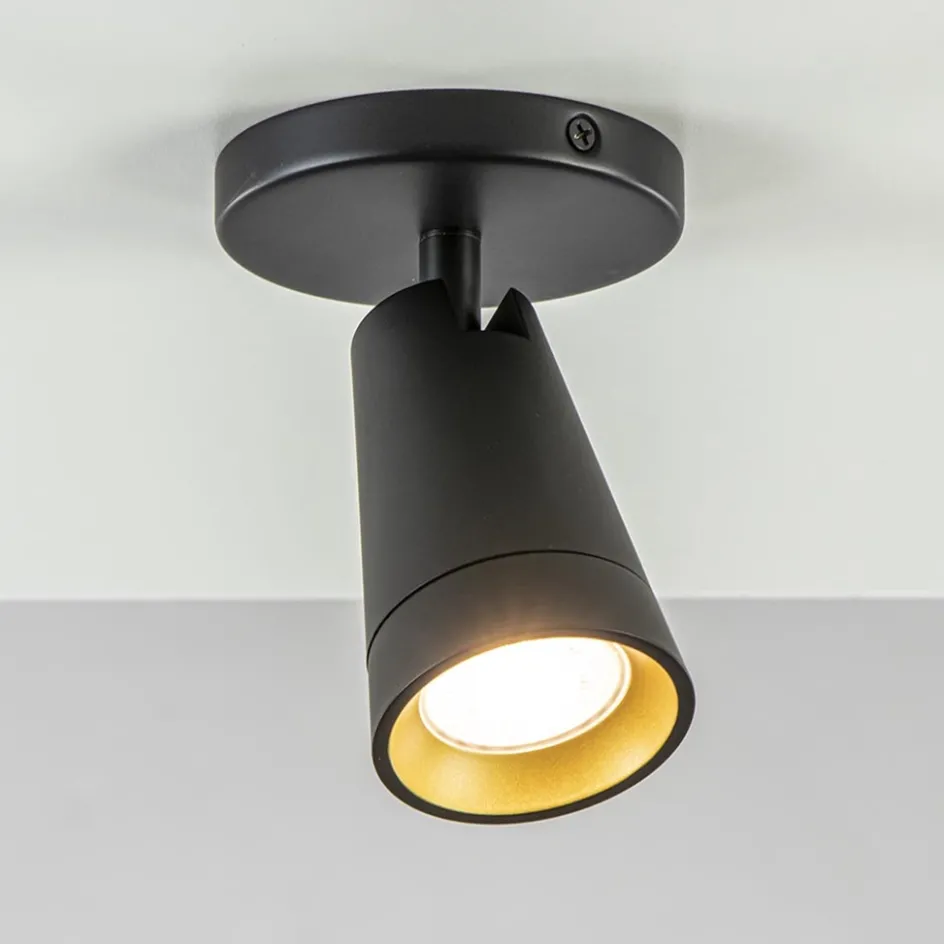 Plafondspot Petunia enkel zwart/goud>Straluma Sale