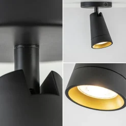 Plafondspot Petunia enkel zwart/goud><noscript><img width=