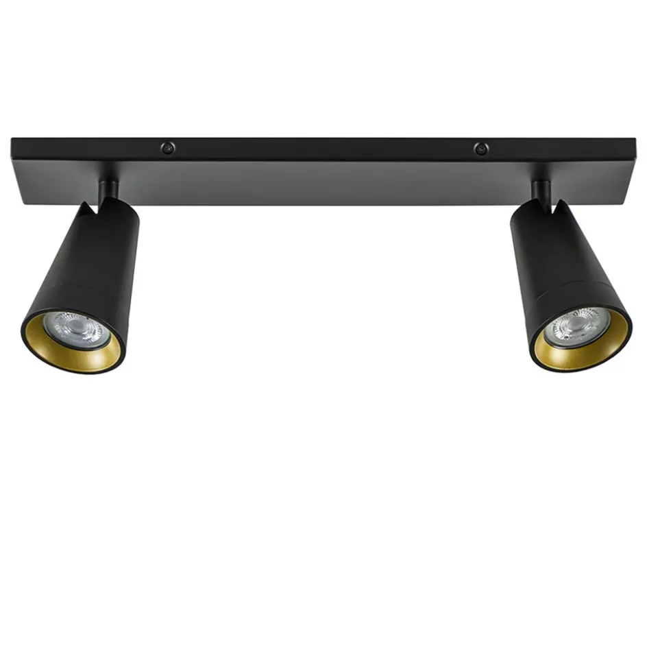 Plafondspot Petunia 2L balk zwart/goud>Straluma Best