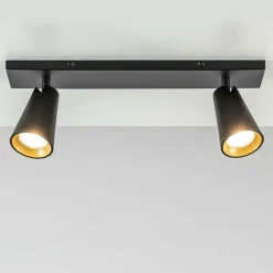 Plafondspot Petunia 2L balk zwart/goud>Straluma Best