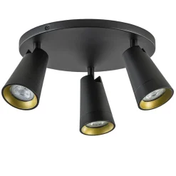 Plafondspot Petunia 3L rond zwart/goud>Straluma Online