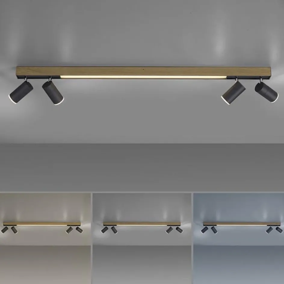 Plafondspot Pure Lines antraciet/hout cct>Straluma Sale