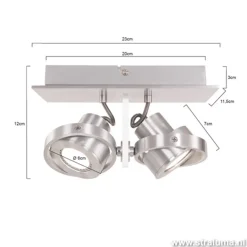 Plafondspot Quatro 2L alu led incl.gu10></noscript>Straluma Sale