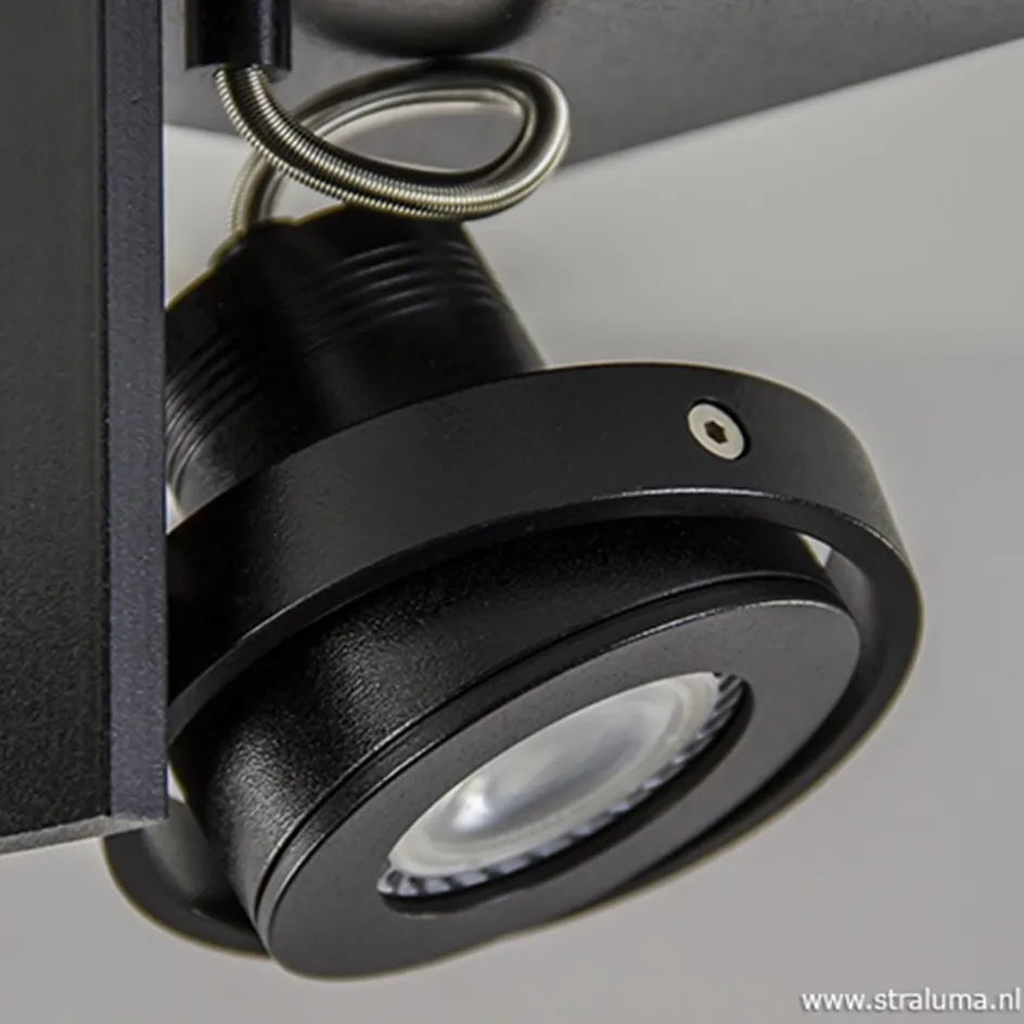 Plafondspot Quatro 1L zwart incl.gu10>Straluma Best
