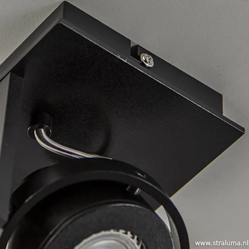 Plafondspot Quatro 1L zwart incl.gu10>Straluma Best