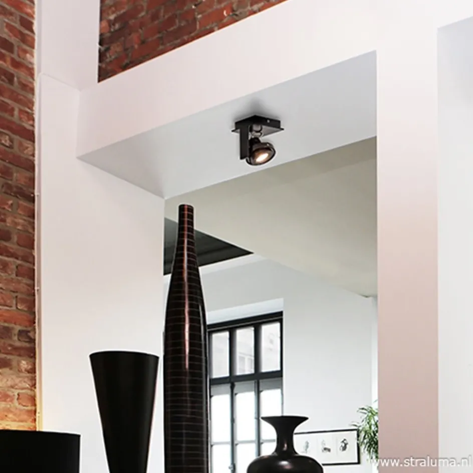 Plafondspot Quatro 1L zwart incl.gu10>Straluma Best