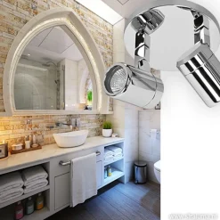 Plafondspot Rain 2l rond chroom IP44><noscript><img width=