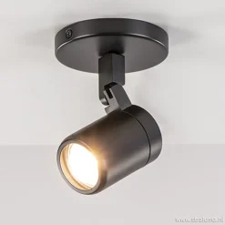 Plafondspot Rain 1L rond zwart gu10 IP44>Straluma New