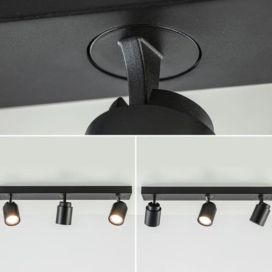 Plafondspot Razza 3L balk zwart gu10>Straluma Clearance