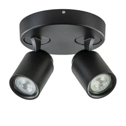 Plafondspot Razza 2L rond zwart gu10>Straluma Outlet