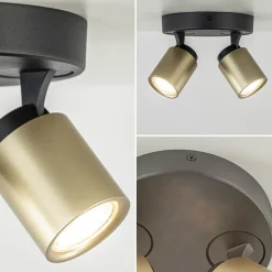 Plafondspot Razza 2L rond zwart/goud><noscript><img width=