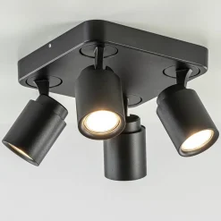 Plafondspot Razza 4L vierkant zwart gu10>Straluma Discount