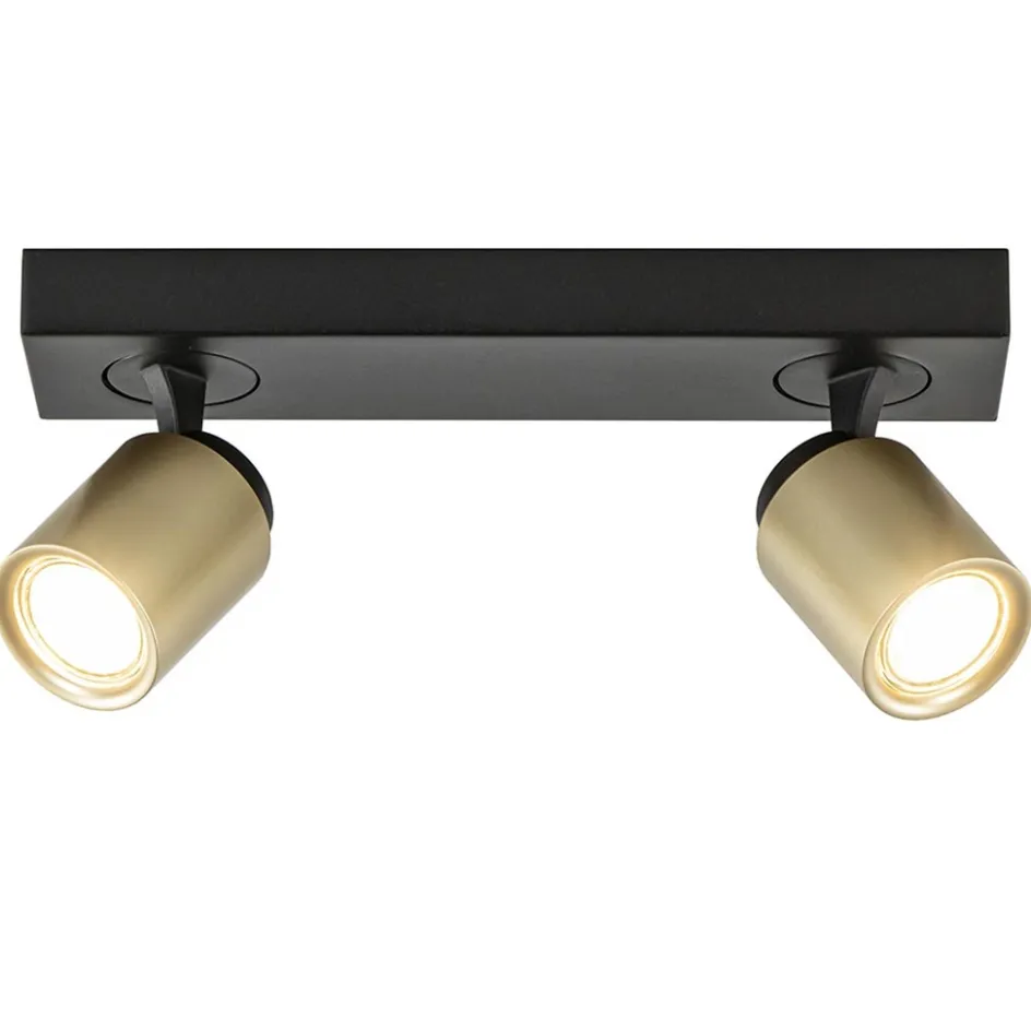 Plafondspot Razza 2L zwart/goud>Straluma Best