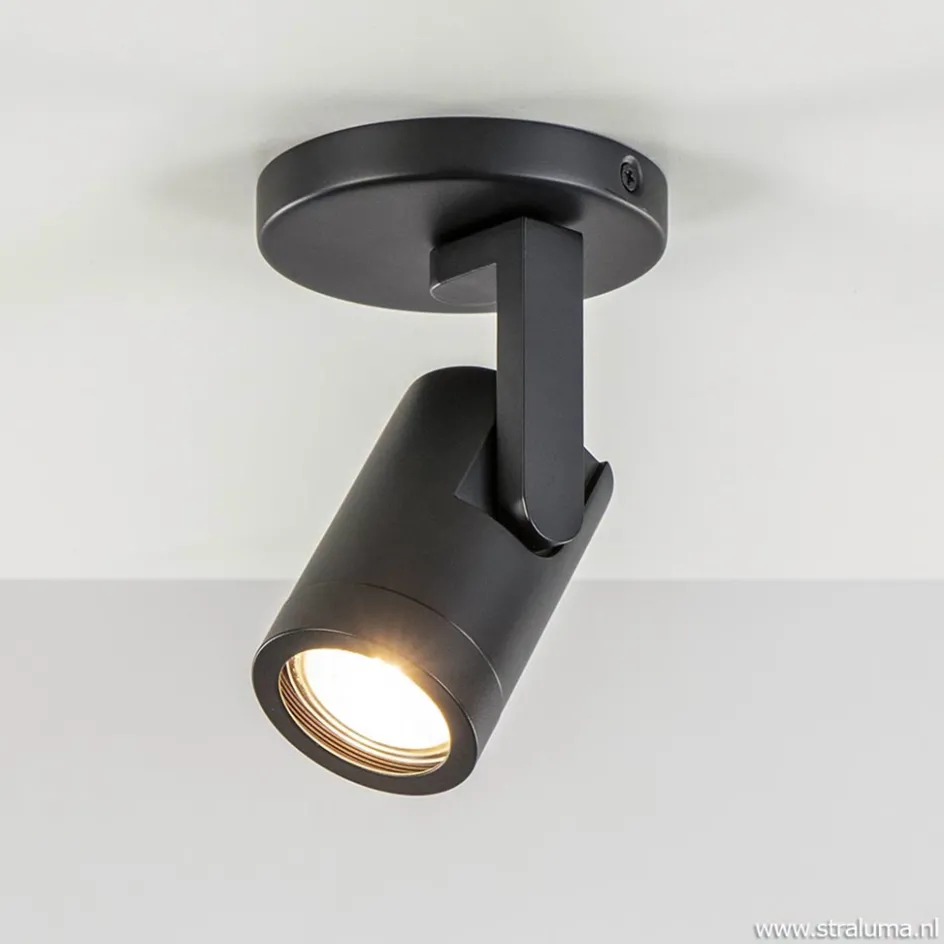 Plafondspot rond enkel zwart ex.gu10>Straluma Clearance