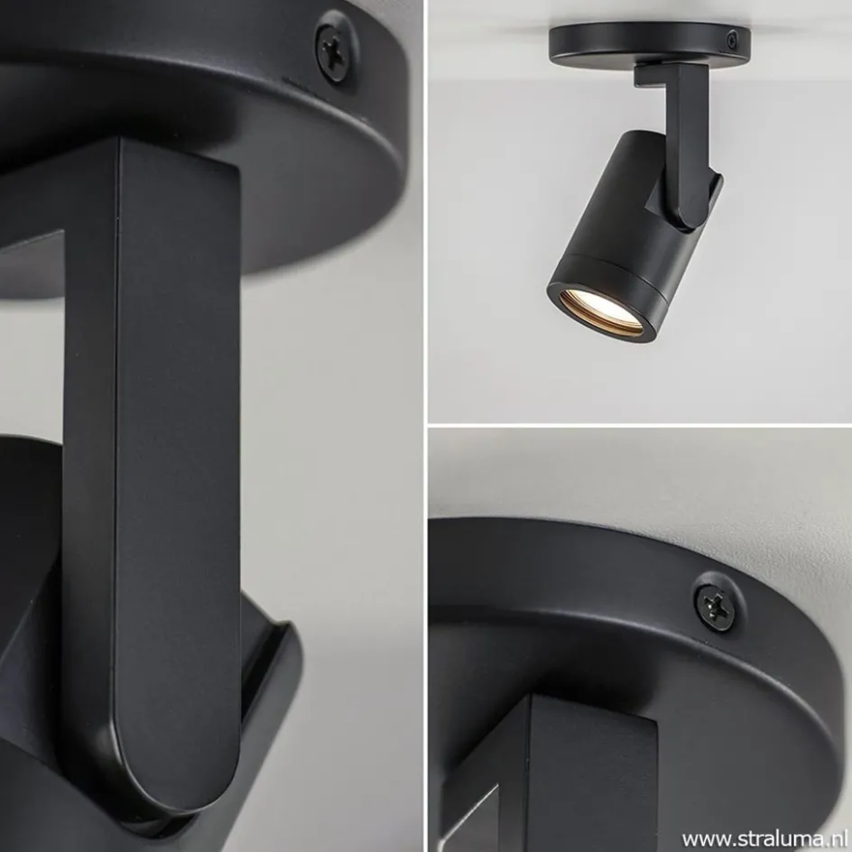 Plafondspot rond enkel zwart ex.gu10>Straluma Clearance